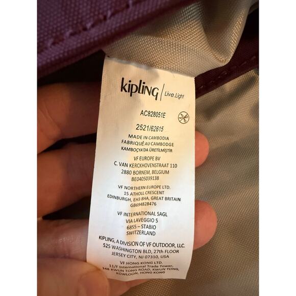 Kipling Sabian Crossbody Mini Shoulder Bag Nylon Plum - Picture 5 of 8